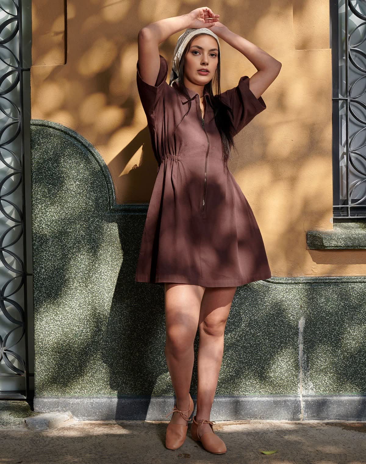 Utility Cinched Zip Dress (Buy 2 Free Shipping)