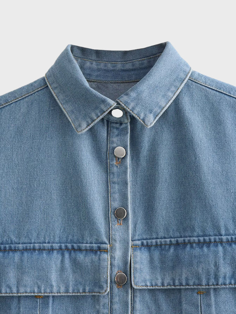 Polo Pocket Denim Top