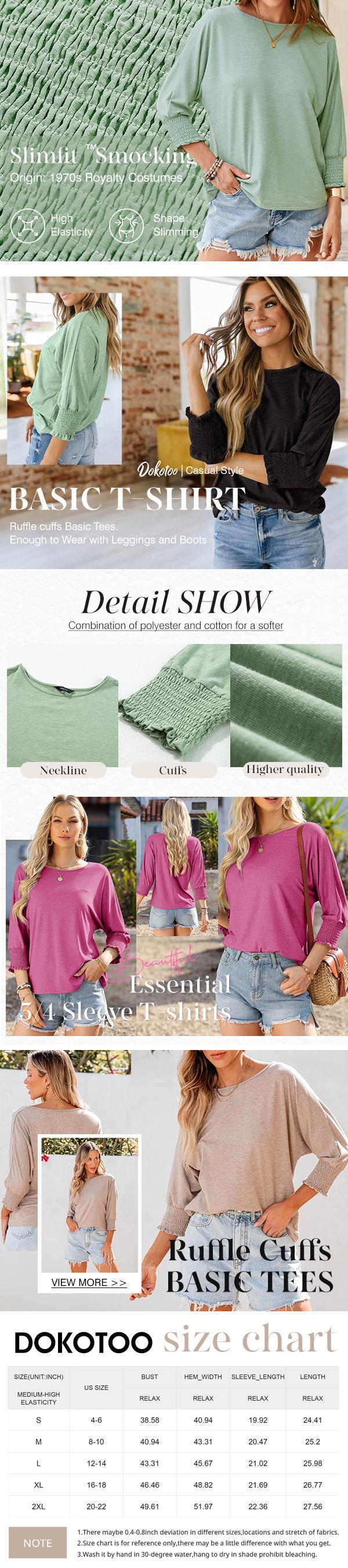 Dokotoo 3/4 Sleeve T-Shirt Detail