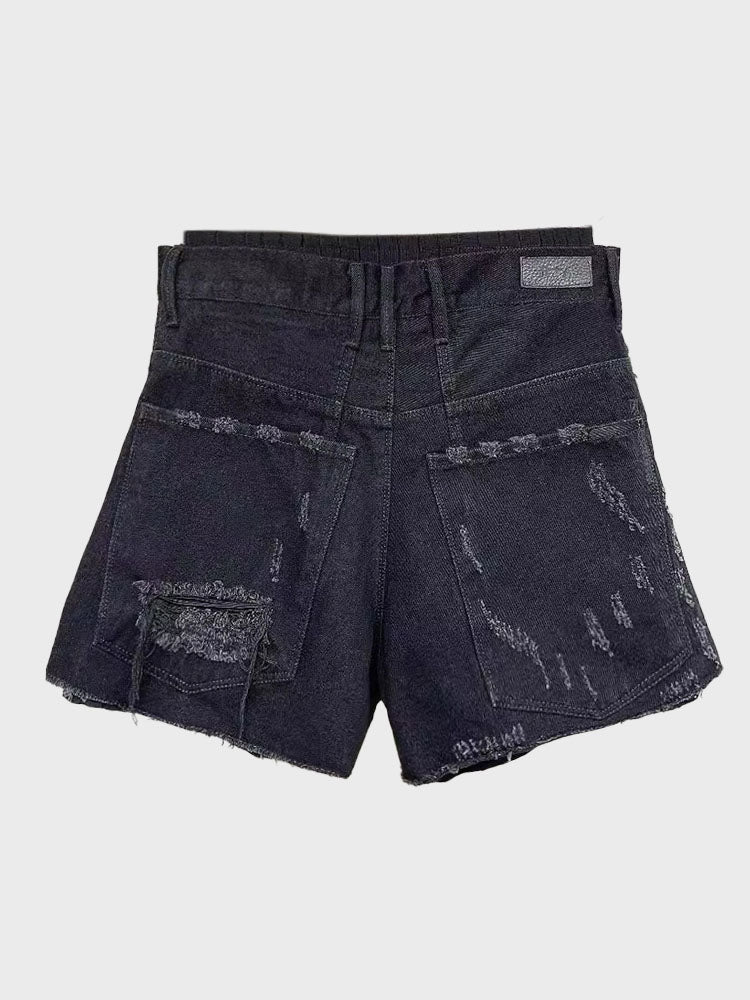 Dual Waist Denim Shorts