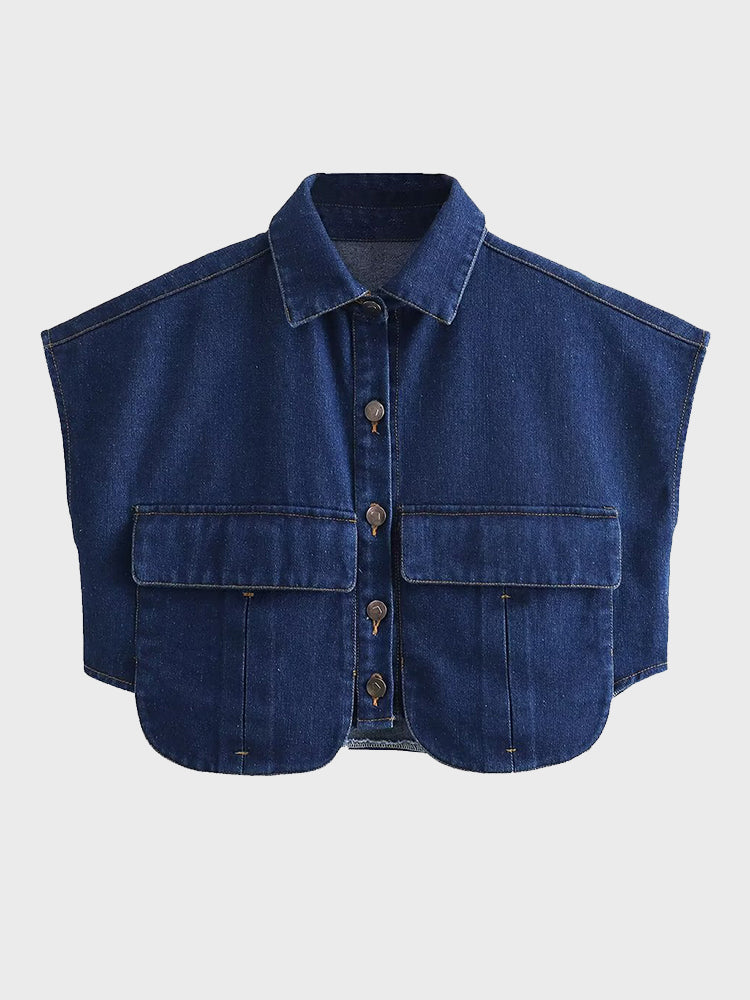 Polo Pocket Denim Top