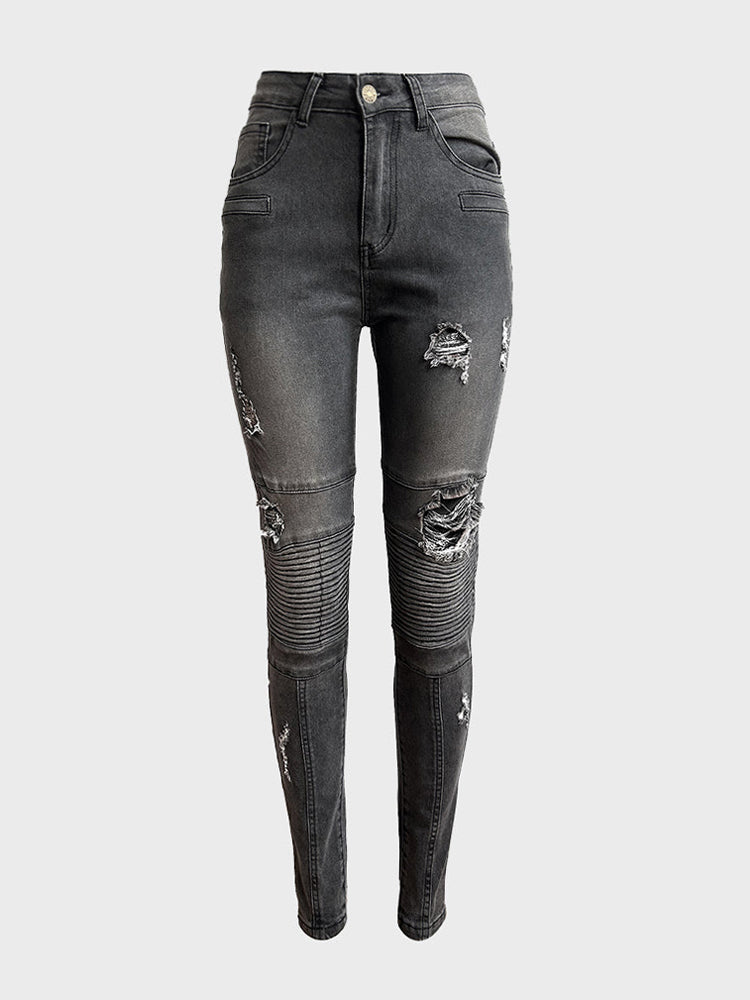 Stretch Moto Skinny Jeans