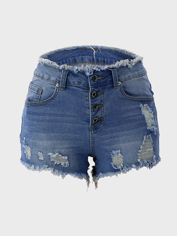 Retro Riviera Denim Shorts