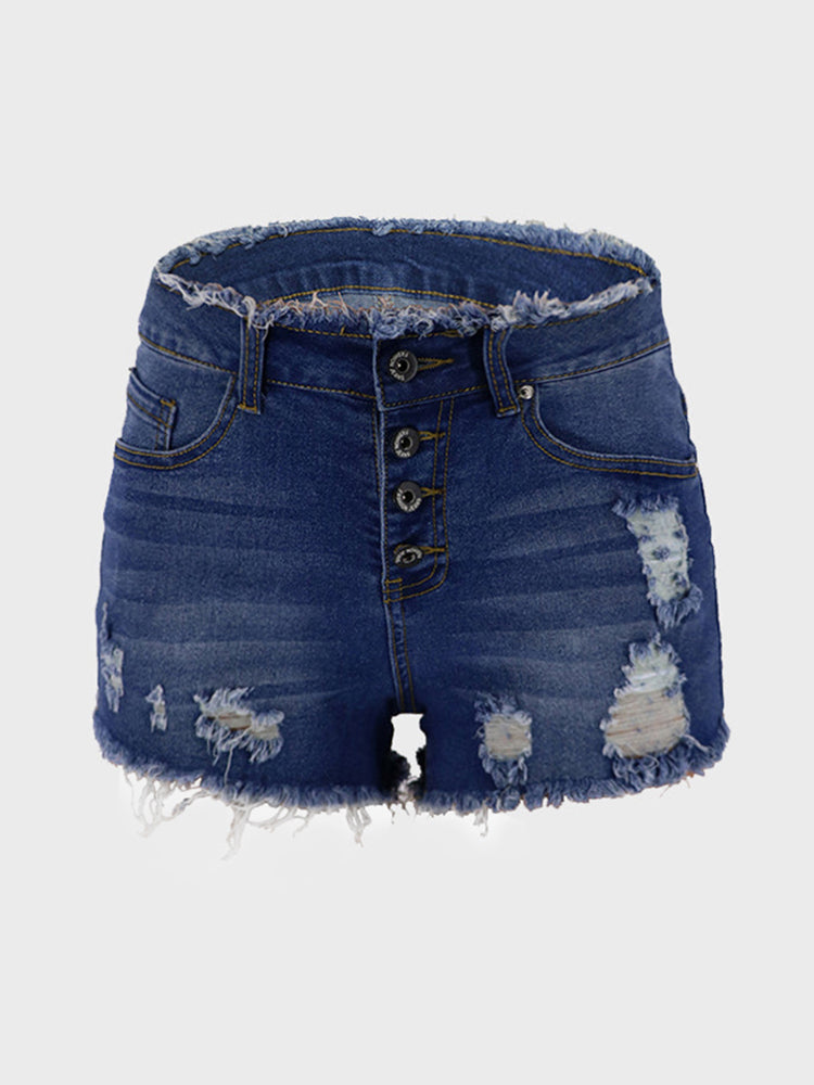 Retro Riviera Denim Shorts