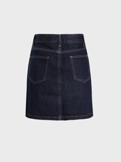 High-End Denim A-line Skirt