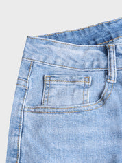 Light Blue Stretch Denim Pants