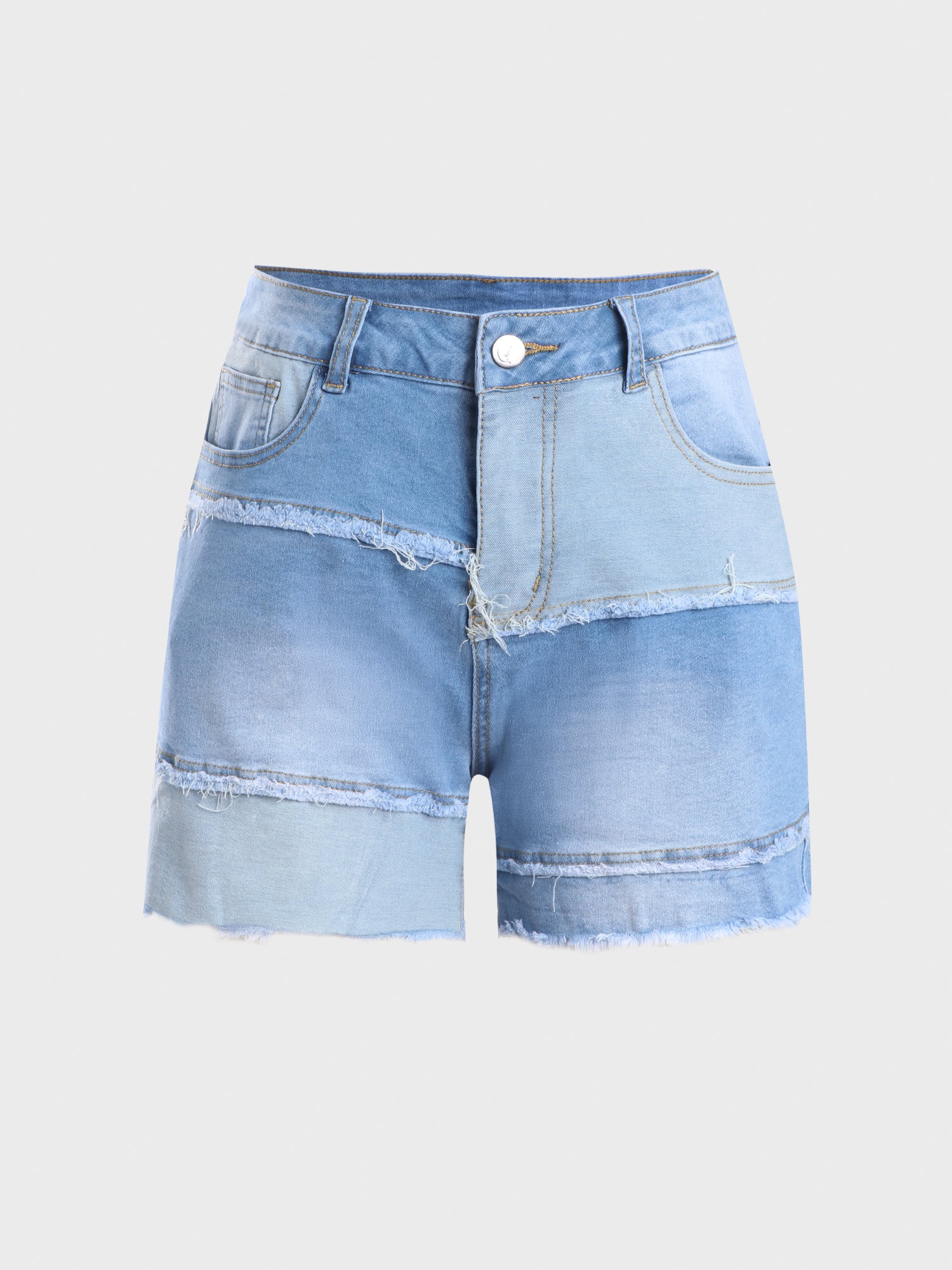 Spring Street Washed White Denim Shorts