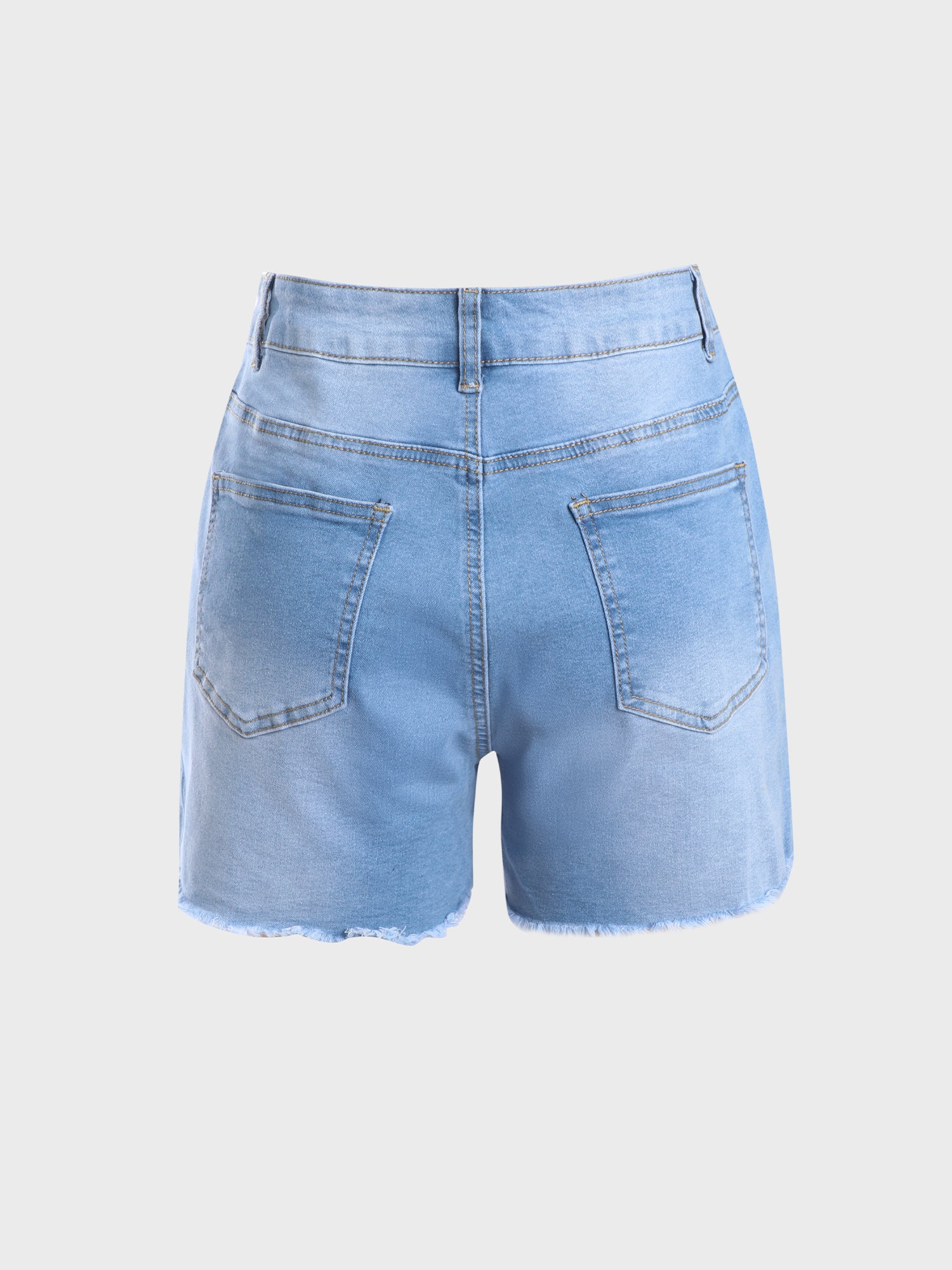 Spring Street Washed White Denim Shorts