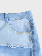 Spring Street Washed White Denim Shorts