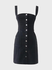 Retro SlimButton Denim Dress