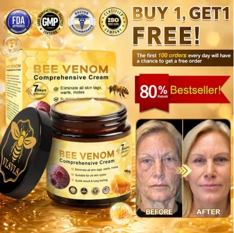 Made and Shipped from USA  🎉🎉 Bee Venom Comprehensive Cream  LAST DAY 80% OFF(Sagging Skin, Fine Lines, Loss of Firmness, Flat Bust, Drooping Hips, and More)