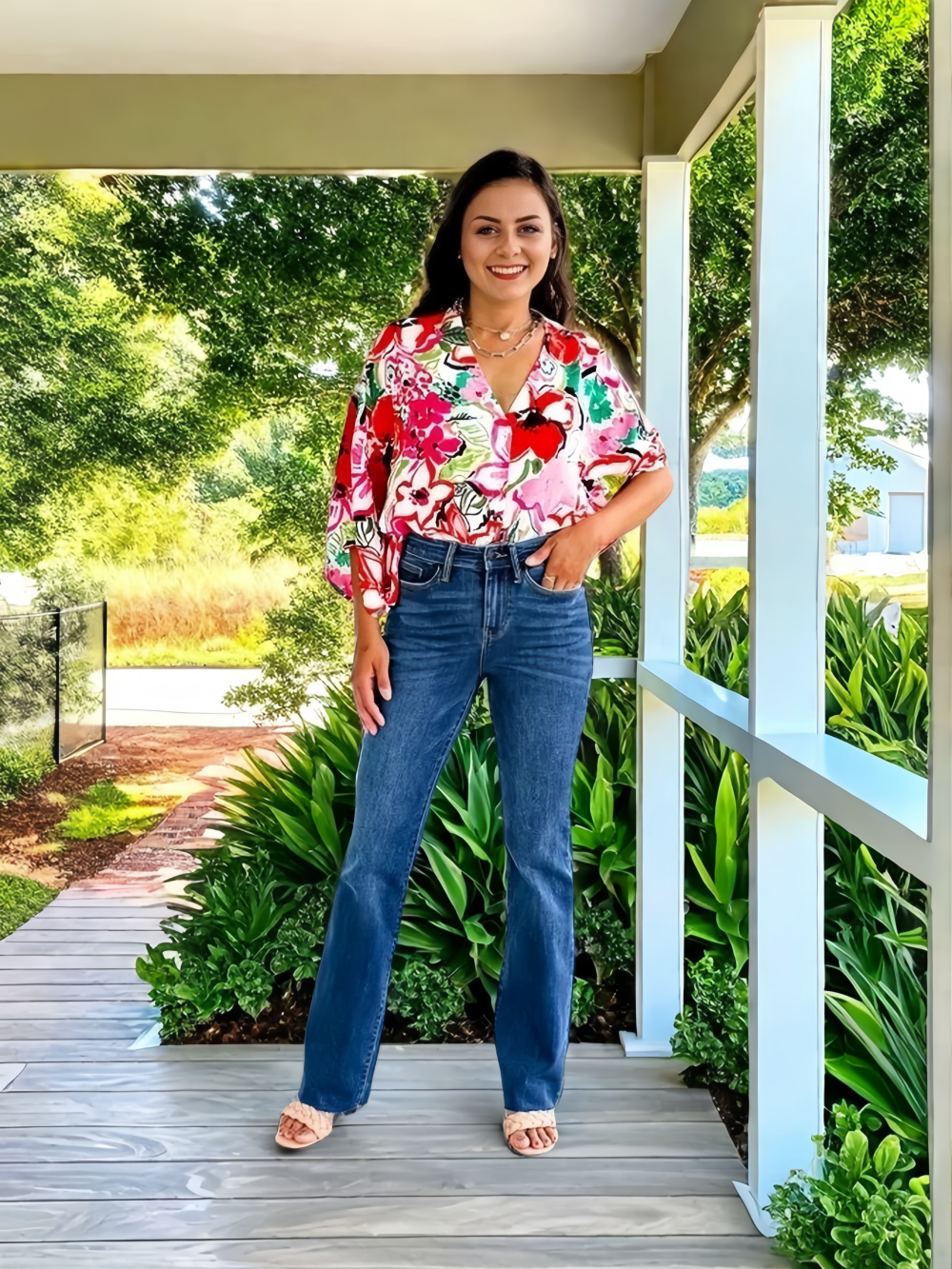 Mid-Rise Tummy Tuck Bootcut Jeans