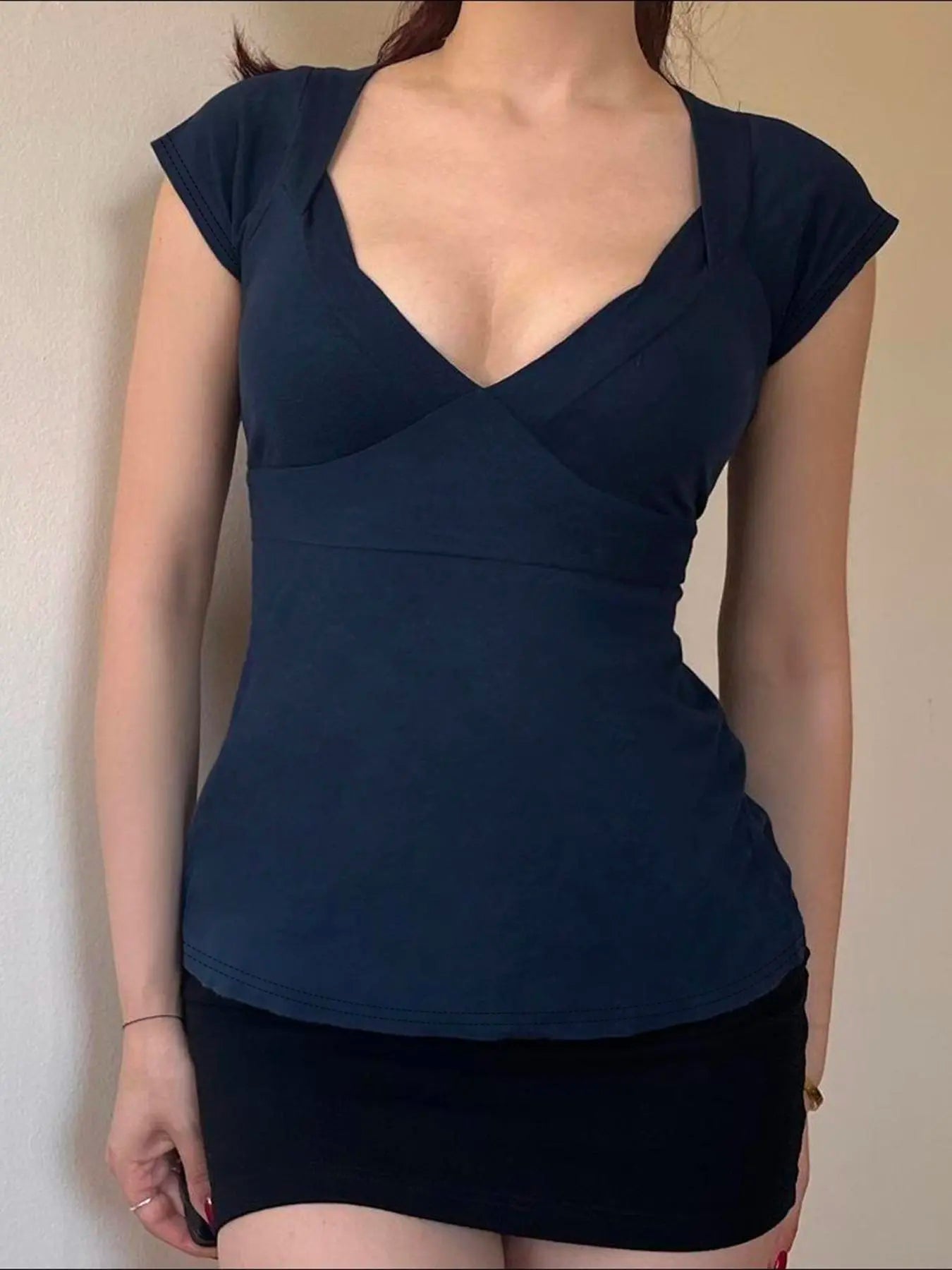Women's Plain Basic Tee, Casual Short-Sleeve T-Shirt, Ladies' Summer Clothes for Daily Wear, Casual Chic Top, Top