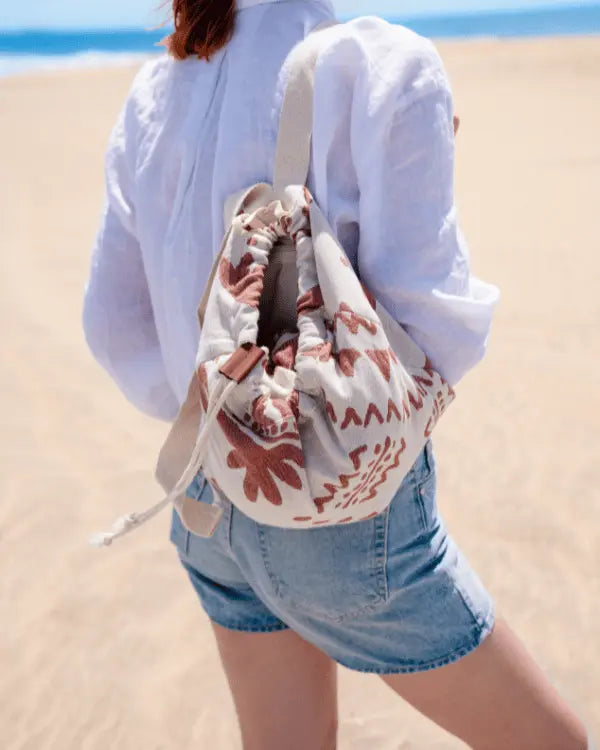🏖️ 2-in-1 Turkish Cotton Towel Bag with Inner Zip Pocket & Sand-Repelling Fabric