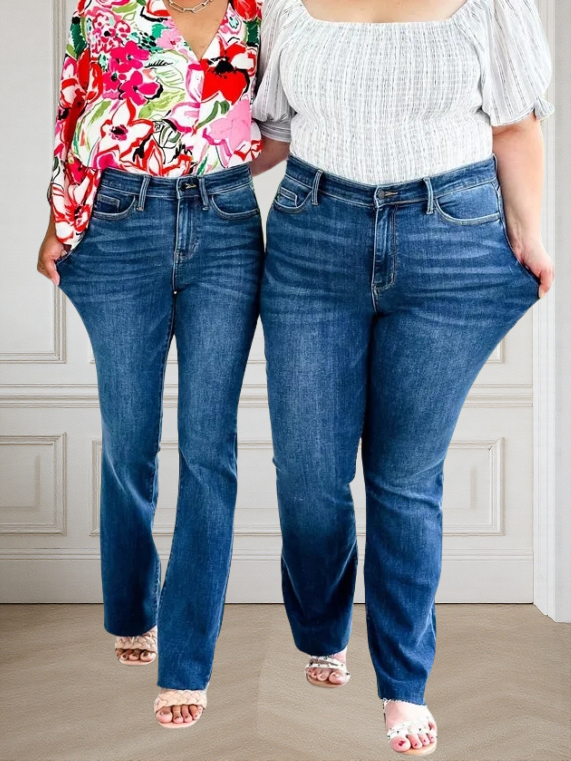 Mid-Rise Tummy Tuck Bootcut Jeans