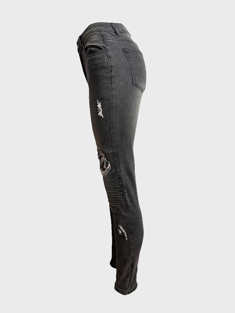 Stretch Moto Skinny Jeans