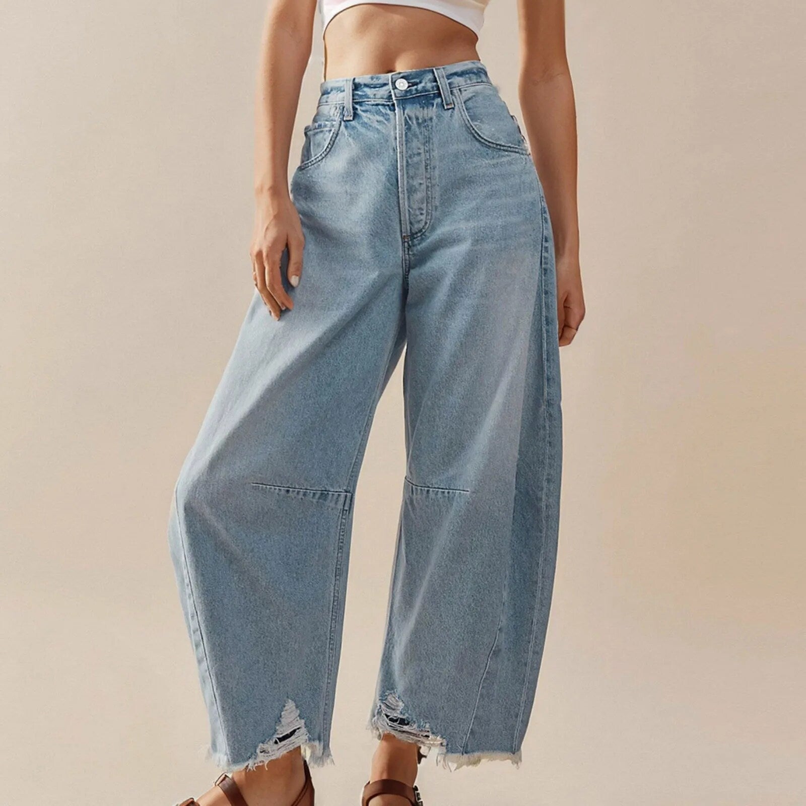 Cropped Jeans for Women y2k Aesthetic Solid Color Low Waist Baggy Denim Trousers 2000s Fashion Boyfriend Tapered Pants