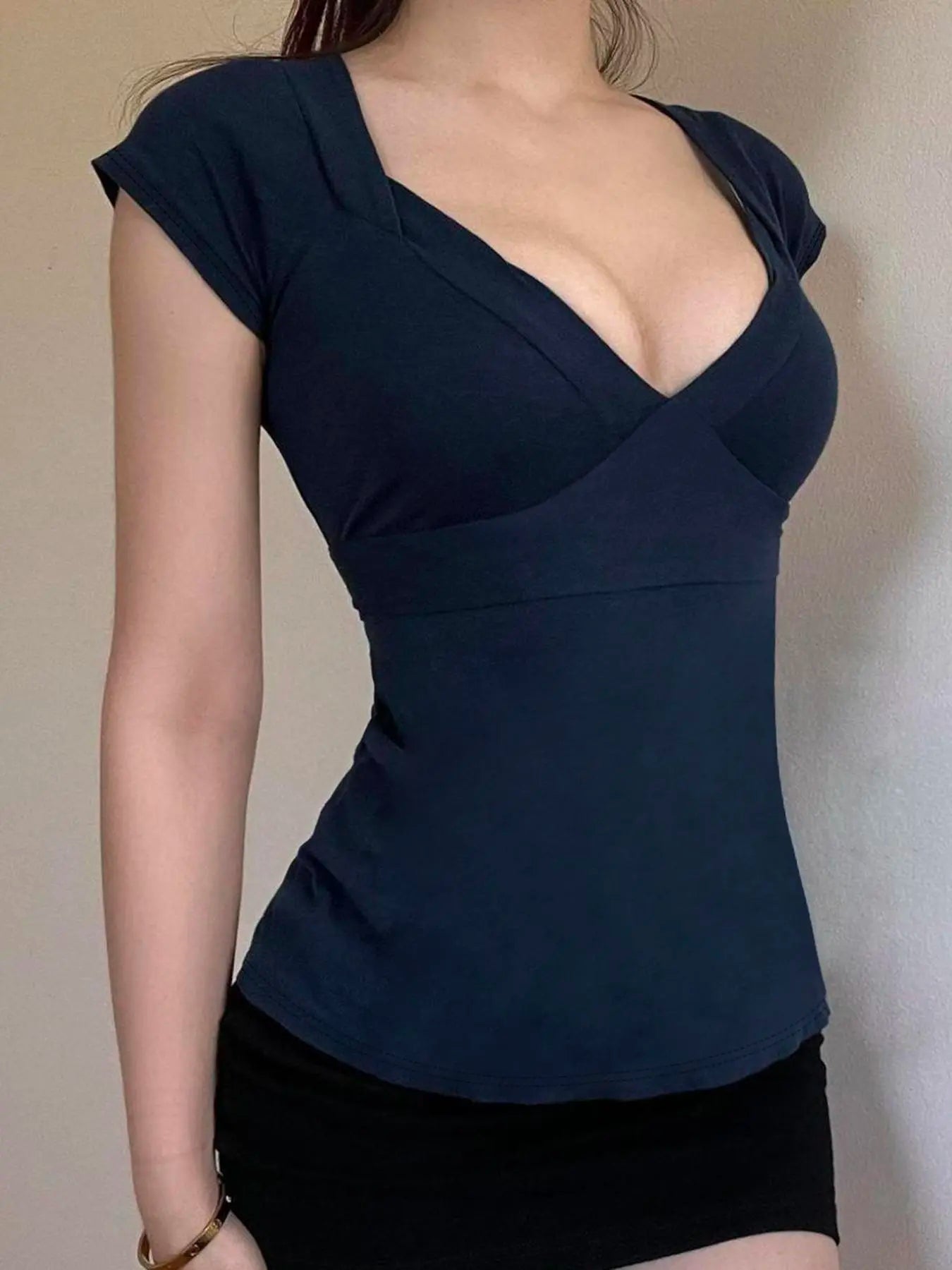 Women's Plain Basic Tee, Casual Short-Sleeve T-Shirt, Ladies' Summer Clothes for Daily Wear, Casual Chic Top, Top
