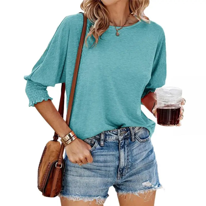 Women's 2026 Fashion Tops 3/4 Sleeve T-Shirts Cute Crewneck Basic Business Tees Blouses Casual Summer Wear Super Soft Breathable Fabric