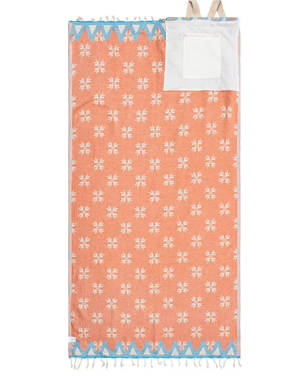 🏖️ 2-in-1 Turkish Cotton Towel Bag with Inner Zip Pocket & Sand-Repelling Fabric