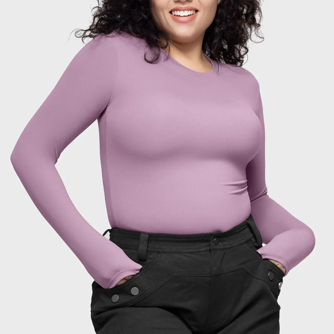 Long Sleeve Basic Tee Women's Crew Neck Slim Fit Tops Streetwear Minimalist Double Layer Compression Tee Casual Cloud Going outfits Office Outfits Women Elegant Classy tops Cute Fall outfits Summervibes summerwins