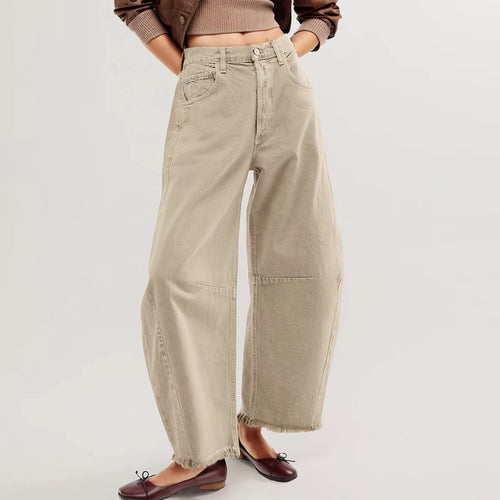 Cropped Jeans for Women y2k Aesthetic Solid Color Low Waist Baggy Denim Trousers 2000s Fashion Boyfriend Tapered Pants