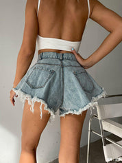 Tassel High Waist Denim Shorts