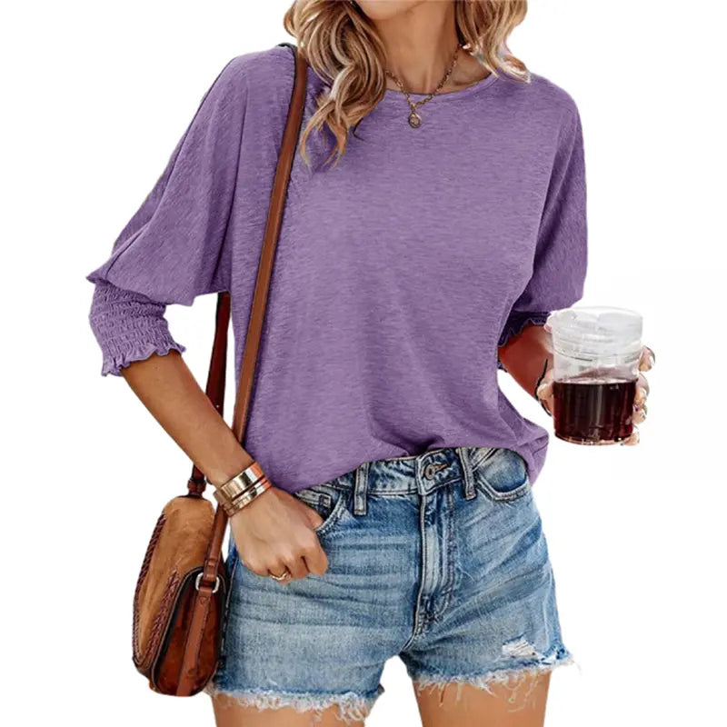 Women's 2026 Fashion Tops 3/4 Sleeve T-Shirts Cute Crewneck Basic Business Tees Blouses Casual Summer Wear Super Soft Breathable Fabric