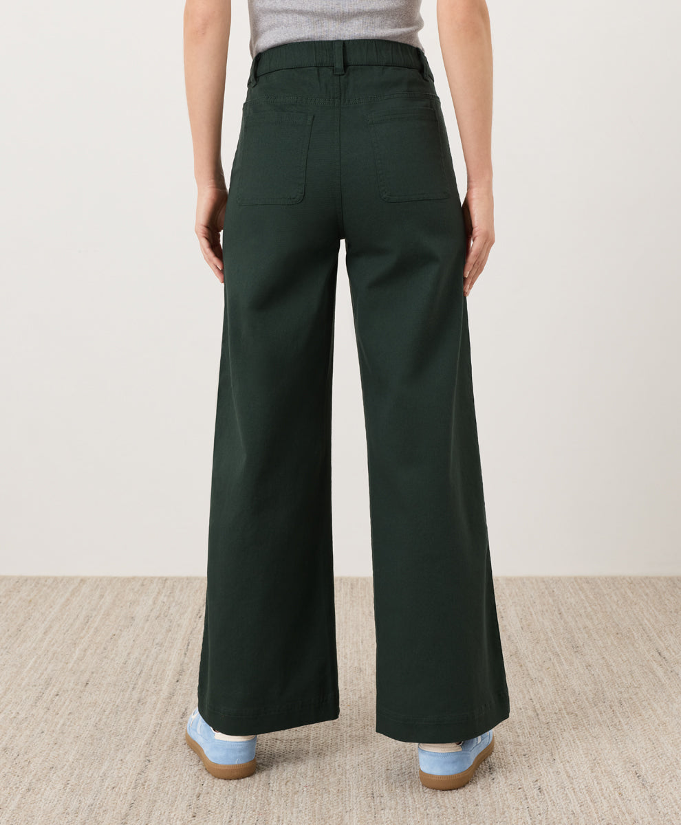 Stretch Twill Wide Leg Pant - Dark Spruce