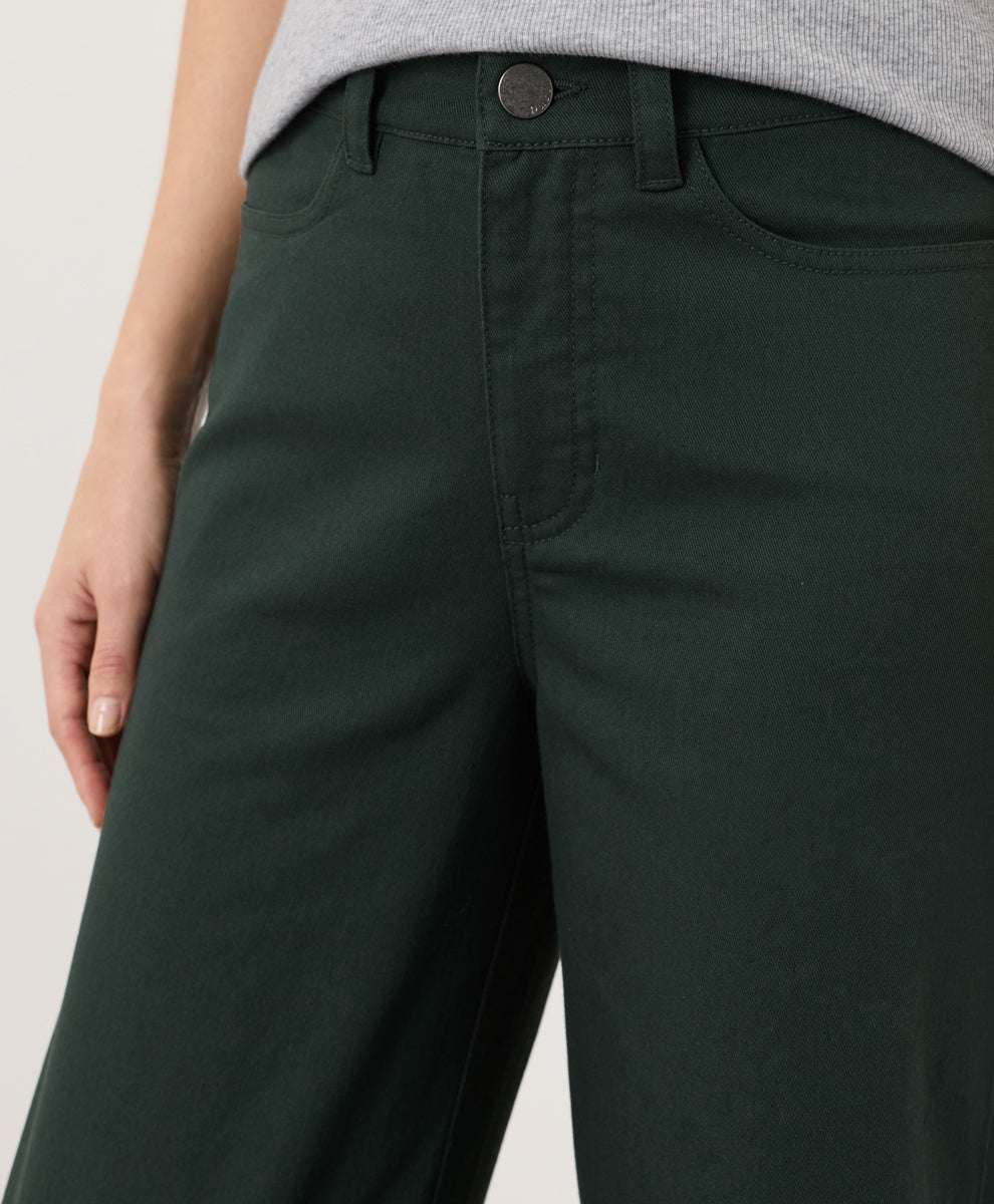 Stretch Twill Wide Leg Pant - Dark Spruce