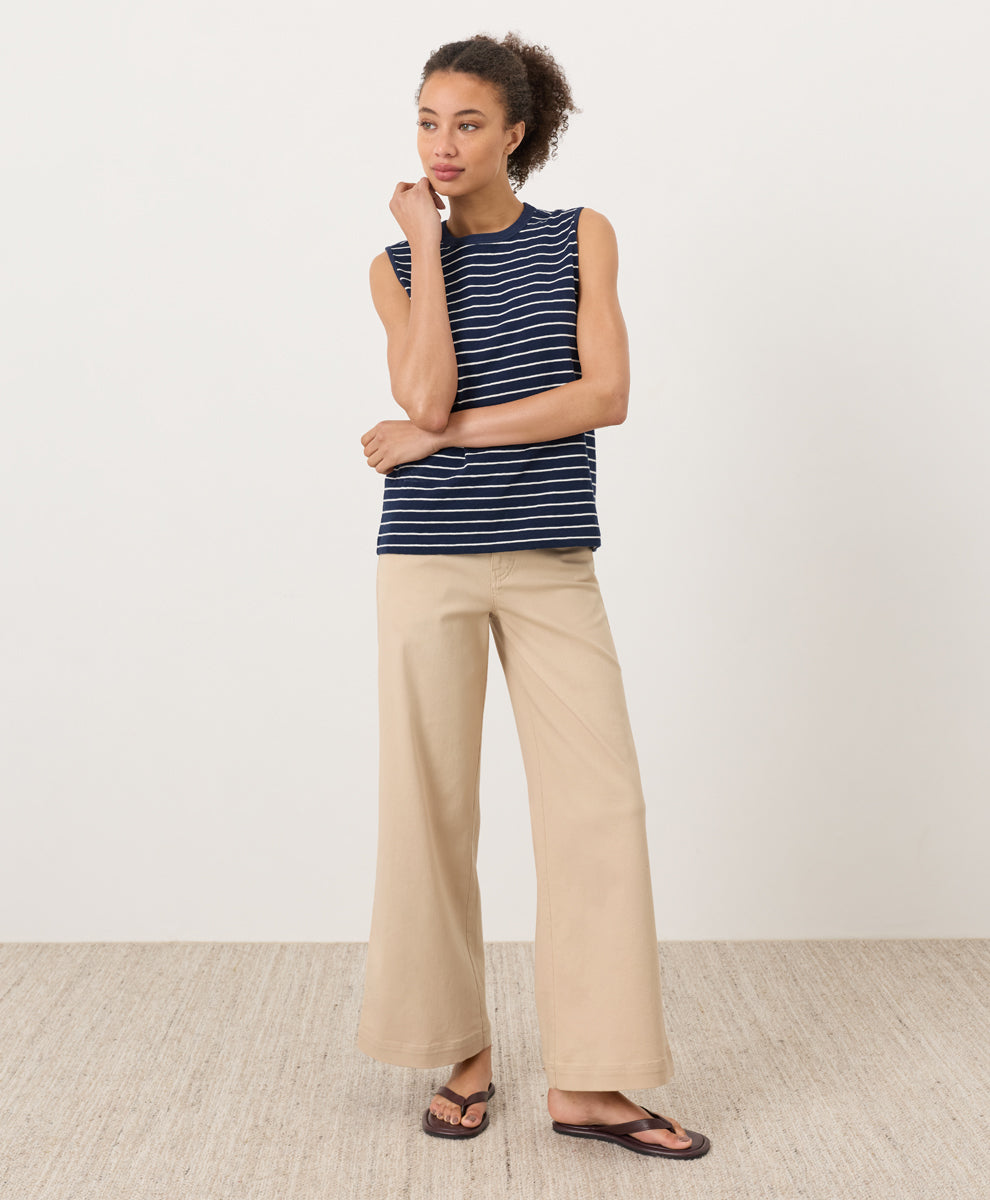 Stretch Twill Wide Leg Pant - Sandshell