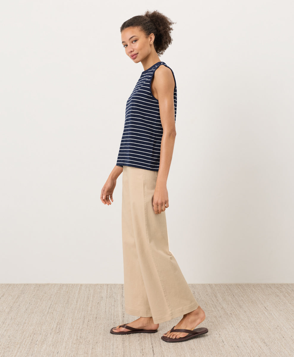 Stretch Twill Wide Leg Pant - Sandshell