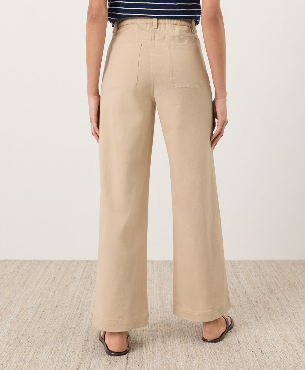 Stretch Twill Wide Leg Pant - Sandshell